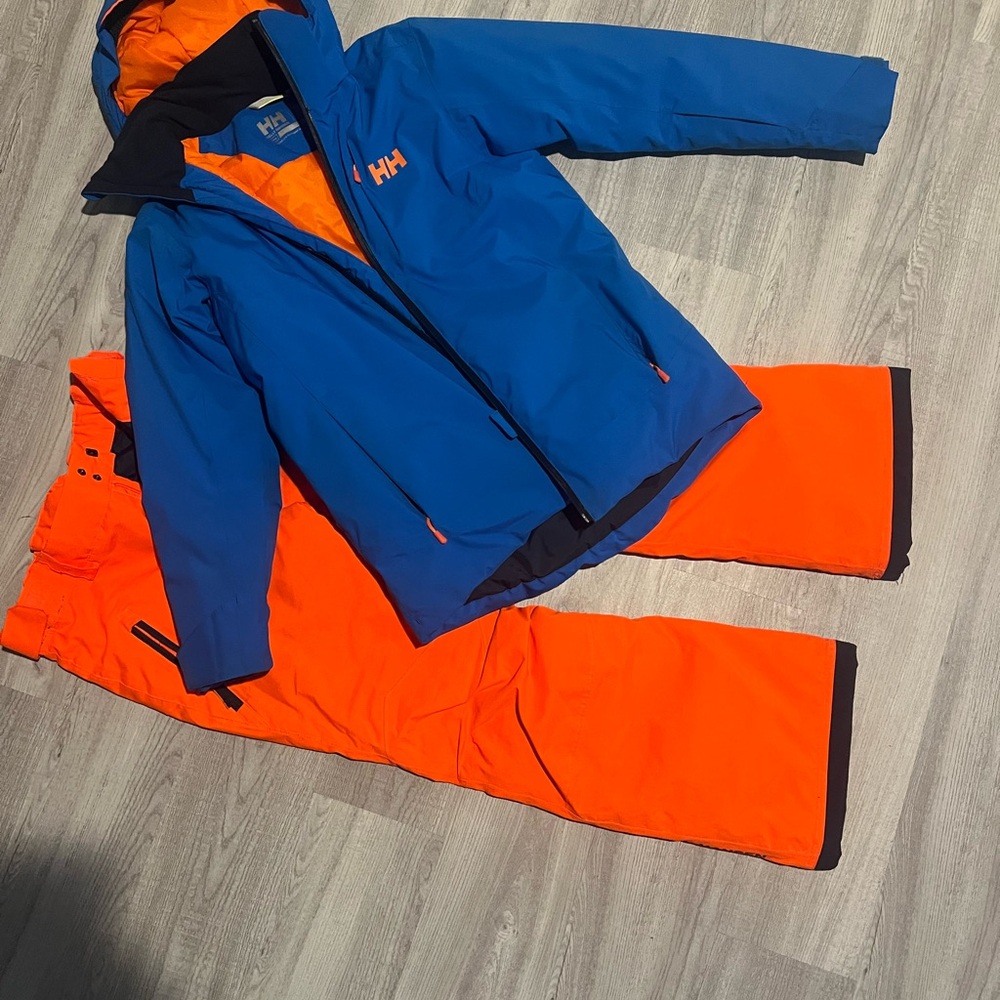 Helly Hansen Kids Blue and Orange Jacket & Pants Set